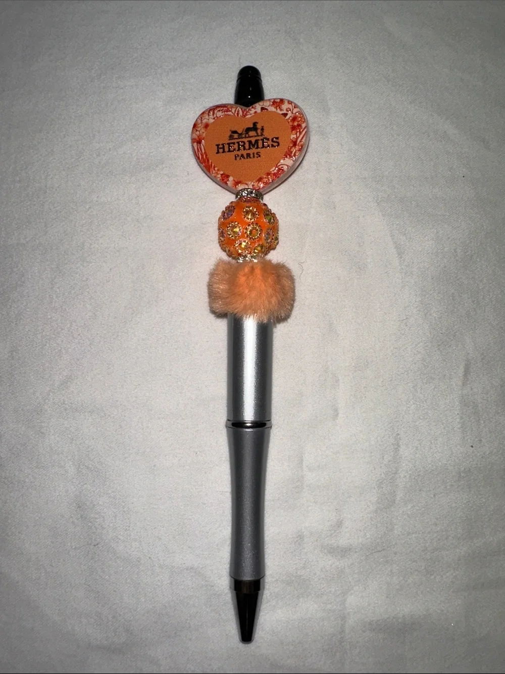 Patis Heart Charm Pen - Orange Accent